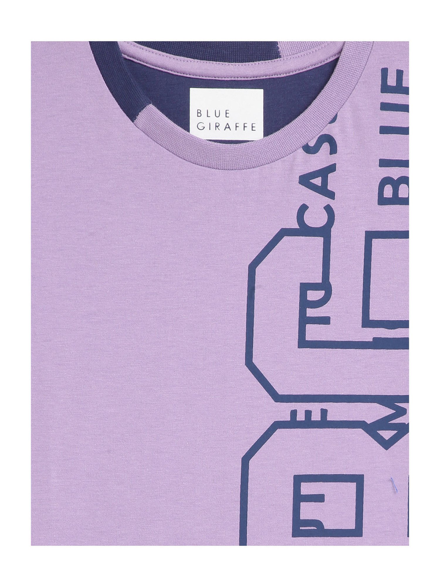 Blue Giraffe Boys Purple Graphic Print T-Shirt