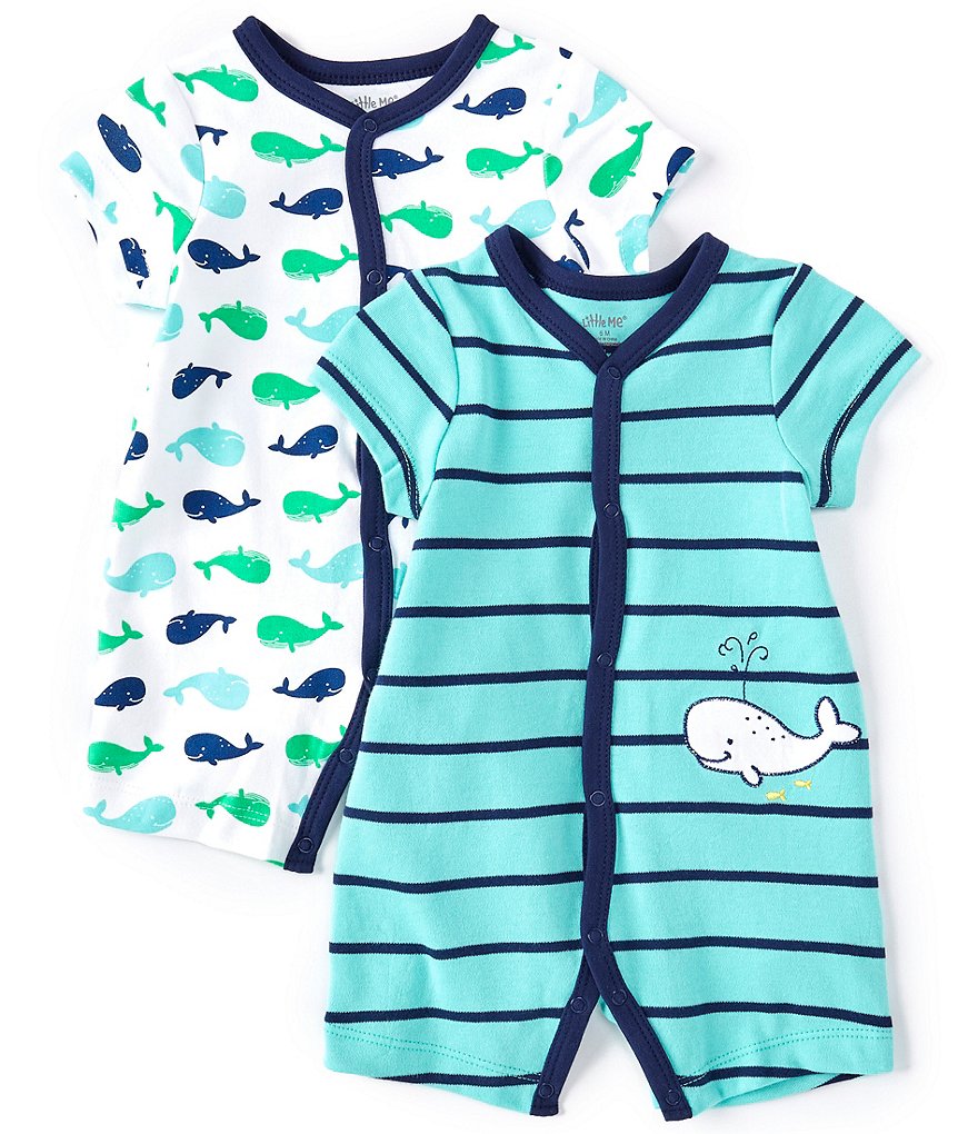 Aden + Anais Baby Boys 6-9 Months Long-Sleeve Blue Moon Footed Coverall