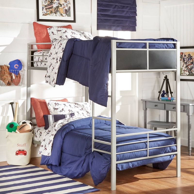 Twin Logan Metal Bunk Bed Gray - Inspire Q