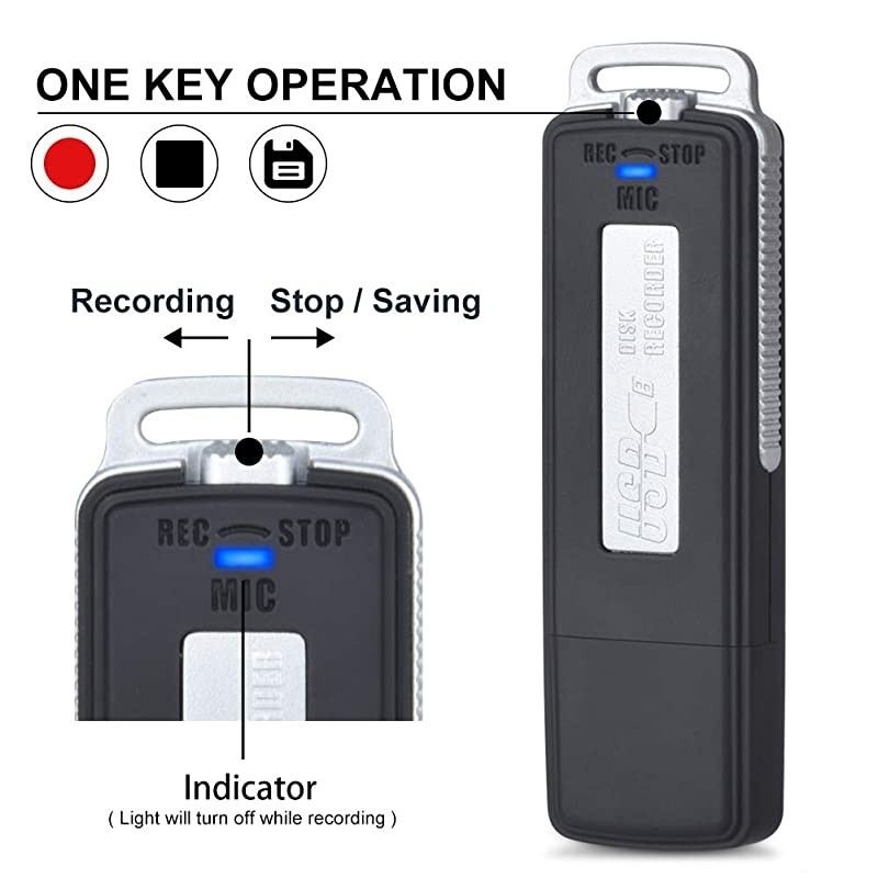 Voice Recorder 32GB Mini Digital Sound Audio Recorder Dictaphone with Dual for Lectures Meetings Class and More Rechargeable 15 Hours Continuous Recorder Black