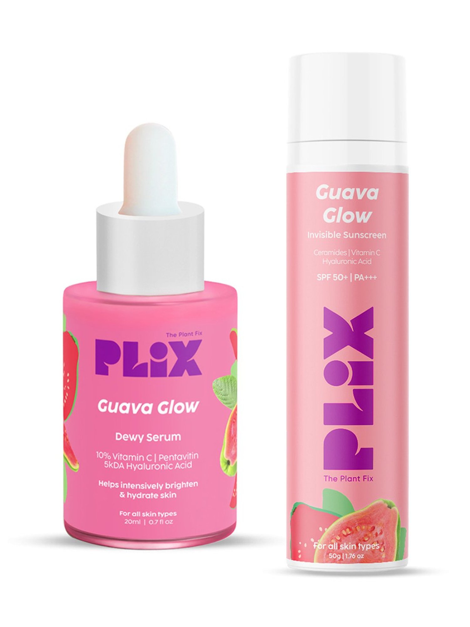 PLIX THE PLANT FIX Guava Glow Dewy Serum & Invisible Sunscreen Combo