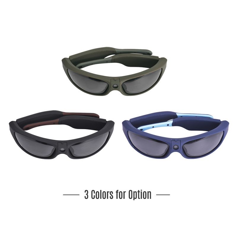 Sunshine IP55 Waterproof Smart Video Recording Sunglasses 1080P FHD Outdoor Sports Action Camera with Polarized UV Protection Safety Lenses Sport Design