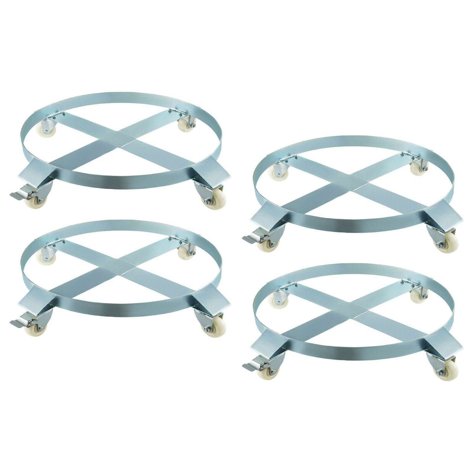 4PCS Drum Dolly 55 Gallon With 4 Caster Wheels Weld Caster Seamless