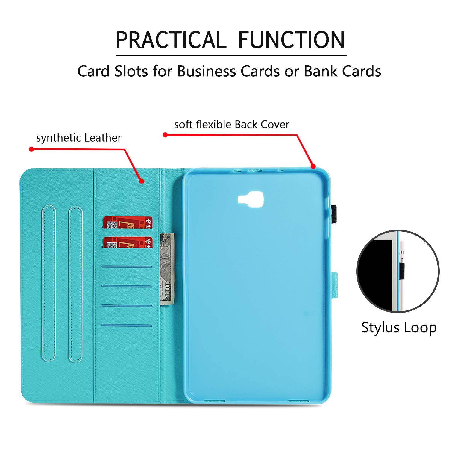 UUcovers Samsung Galaxy Tab A 10.1 Inch T580 Case, Slim Lightweight PU Leather AUTO Wake/Sleep Folio Smart Wallet Case with Cards/Cash Holder for SM-T580/T585-Paris Tower