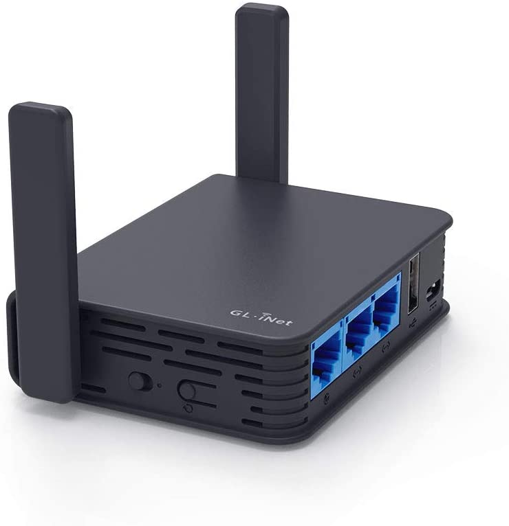 AR750S-Ext (Slate) Gigabit Travel AC VPN Router, 300Mbps(2.4G)+433Mbps(5G) Wi-Fi, 128MB RAM, MicroSD Support, Repeater Bridge, OpenWrt/LEDE pre-Installed, Cloudflare DNS