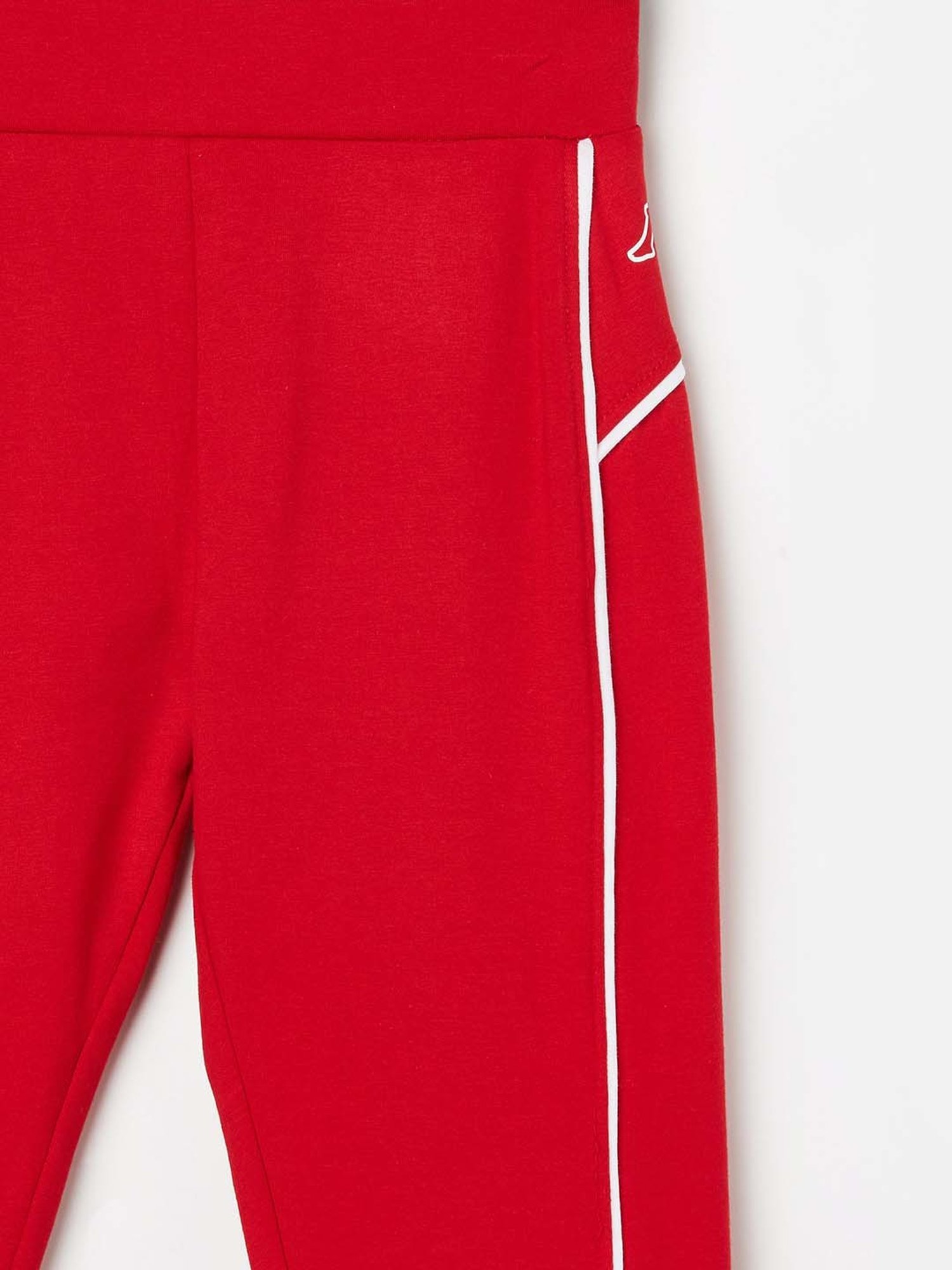 KAPPA Girls Red Cotton Regular Fit Leggings