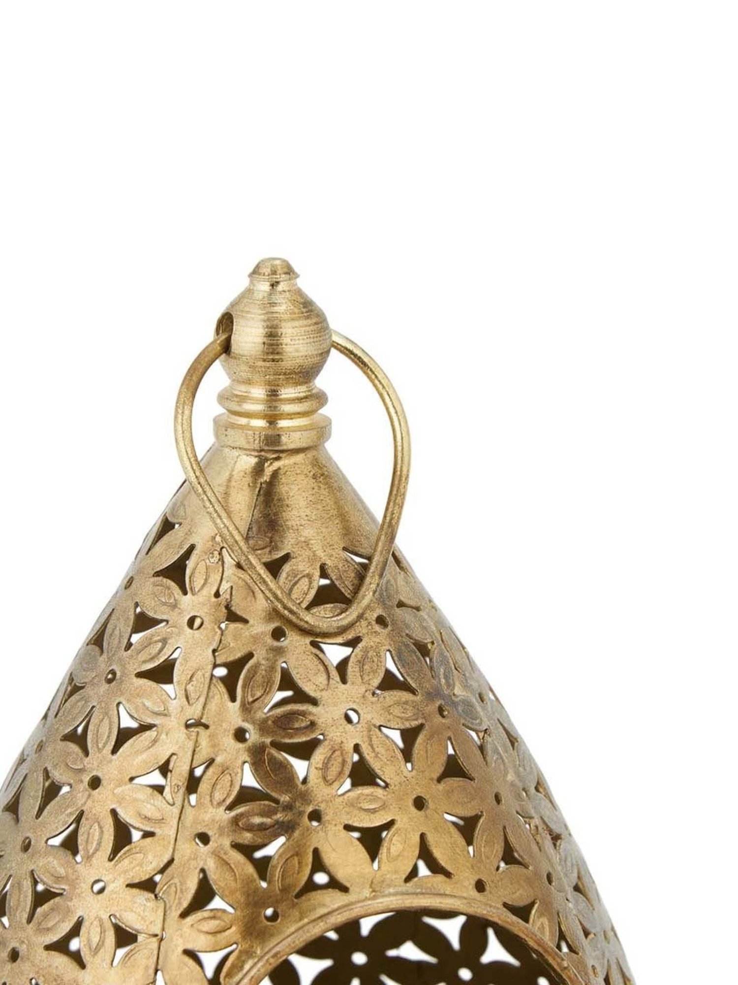 Fabindia Home Soha Gold Metal Hanging Lantern