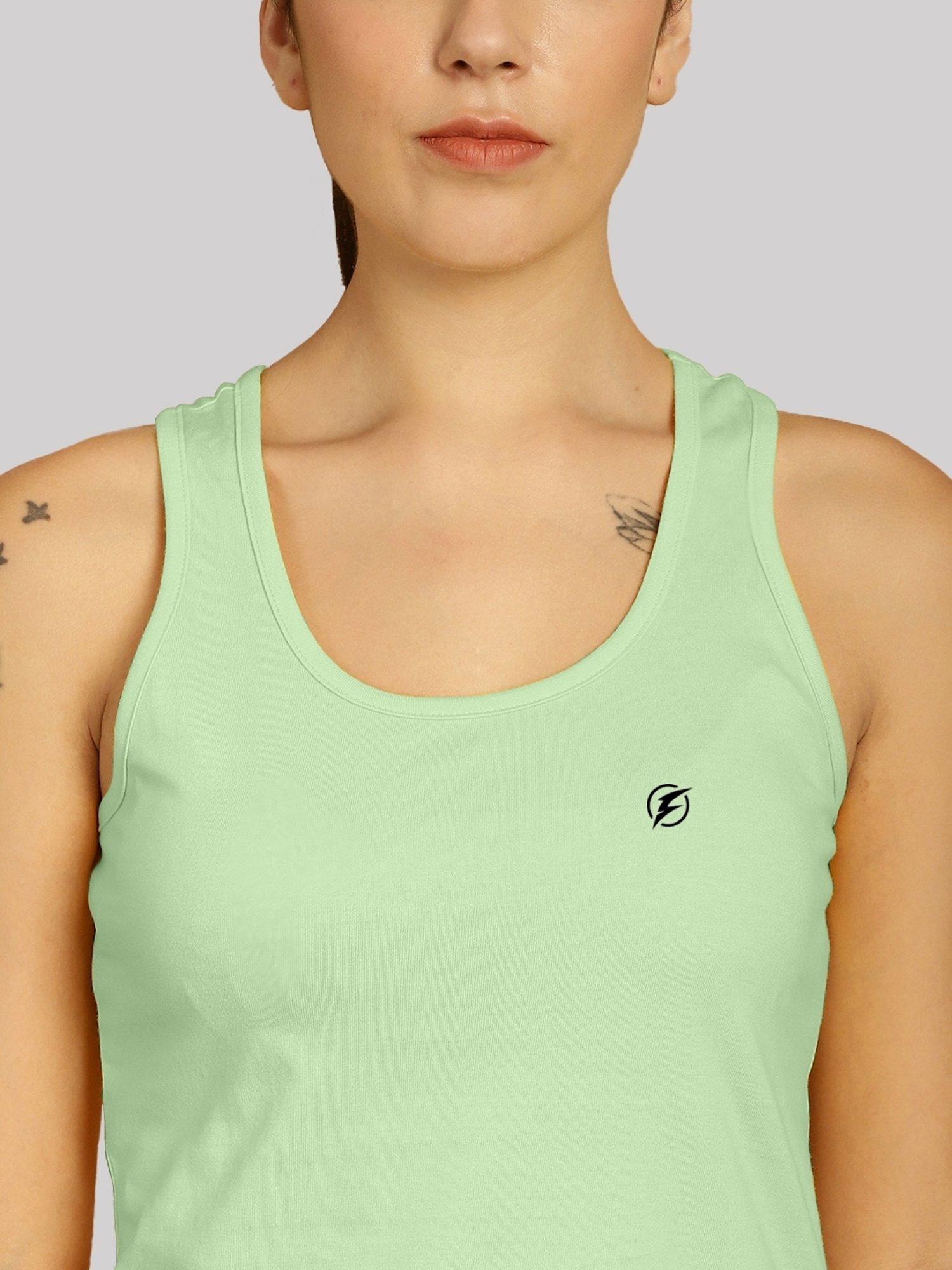 Friskers Green & Grey Cotton Sports Tank Top - Pack Of 2