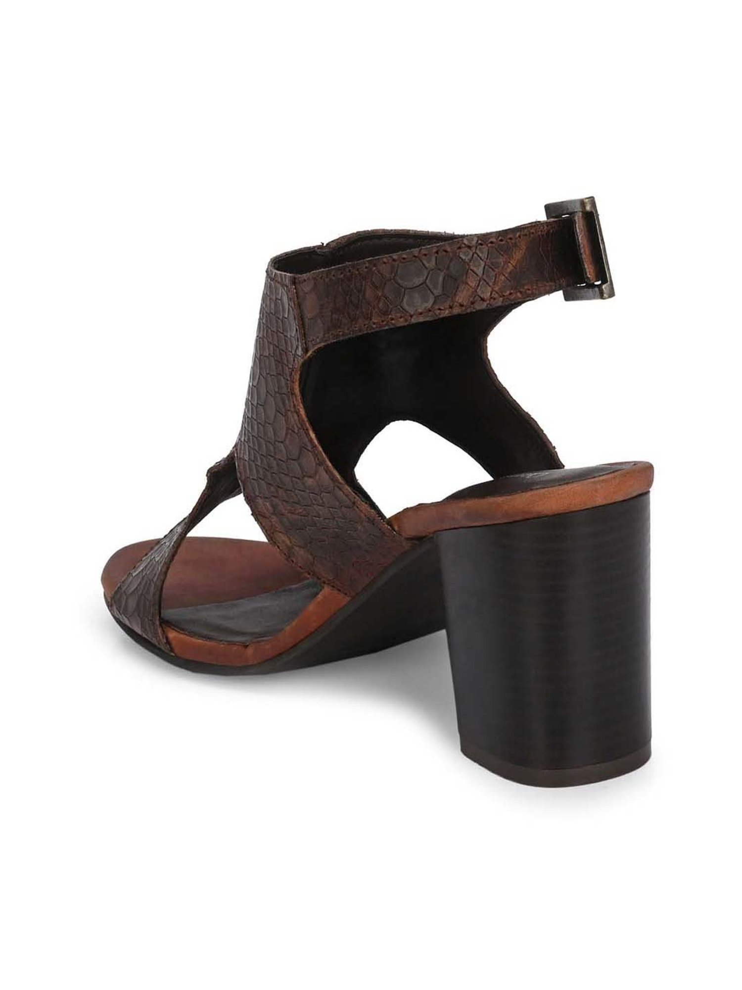 Carlo Romano Women's Brown Ankle Strap Sandals