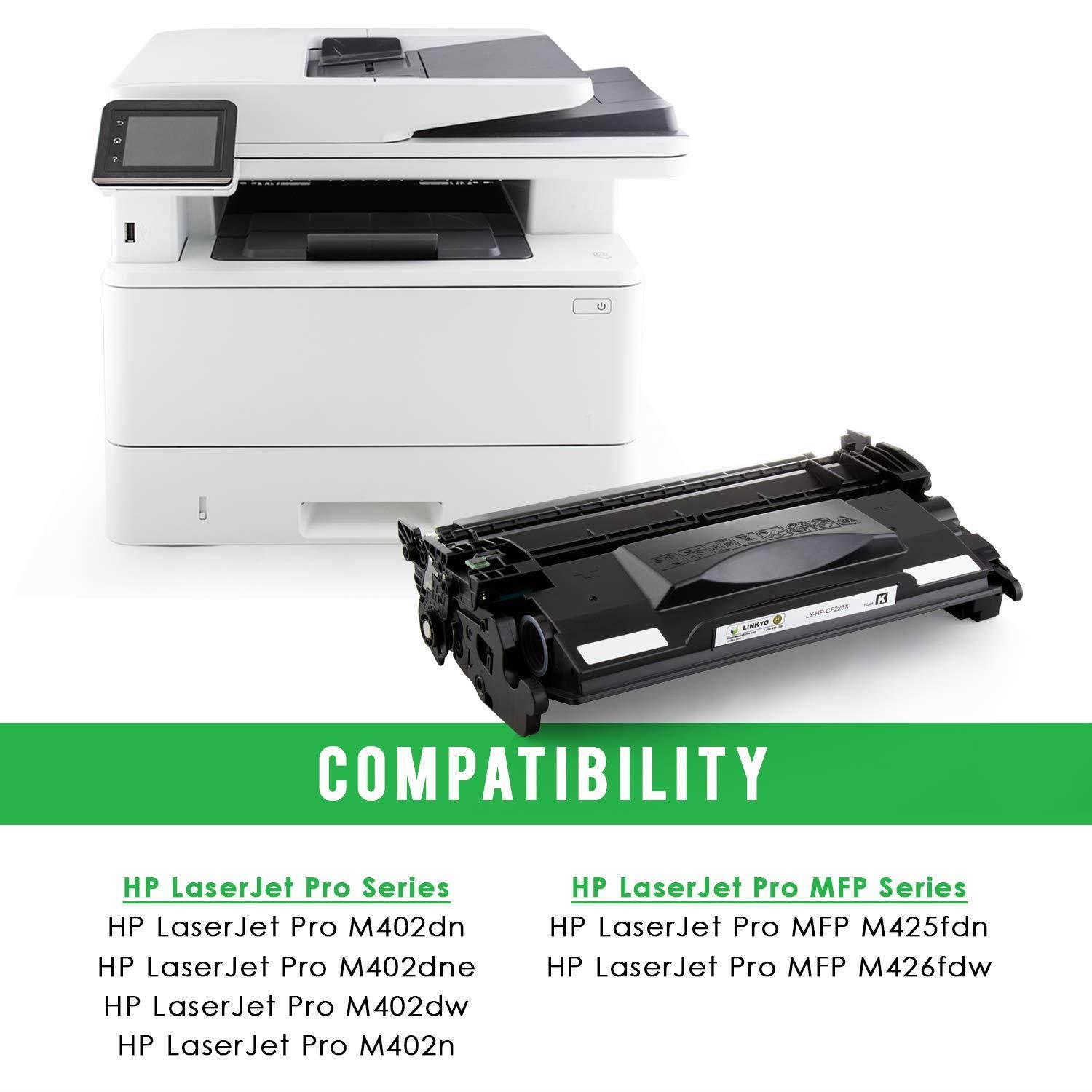 LINKYO Compatible Toner Cartridge Replacement for HP 26X CF226X (Black, High Yield)