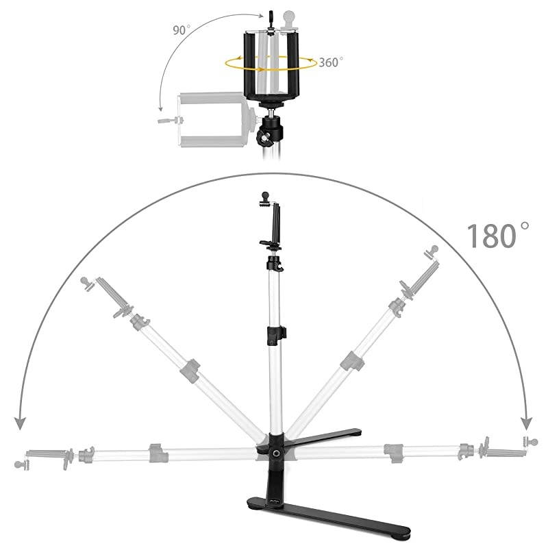 Photo Copy Stand Pico Projector Stand with Phone Clamp Overhead Phone Mount Phone Stand Mini Tripod Adjustable Tabletop Monopod Stand Compatible with SmartPhone