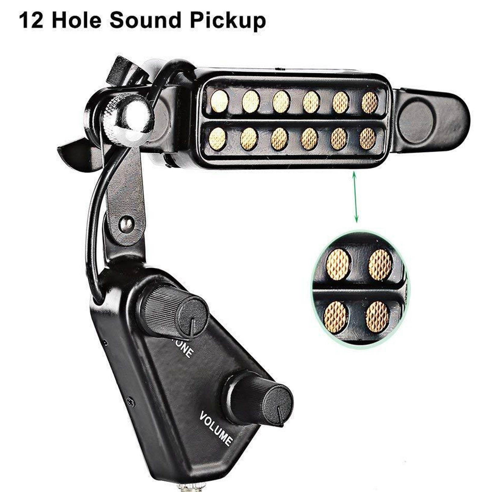 12 Soundhole Pickup Clip On Tone Volume Control for Acoustic Guitar