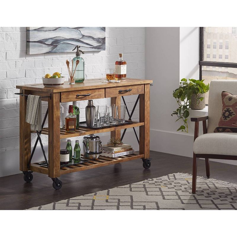 Rutherford Kitchen Cart and Islands Brown - Martin Furniture