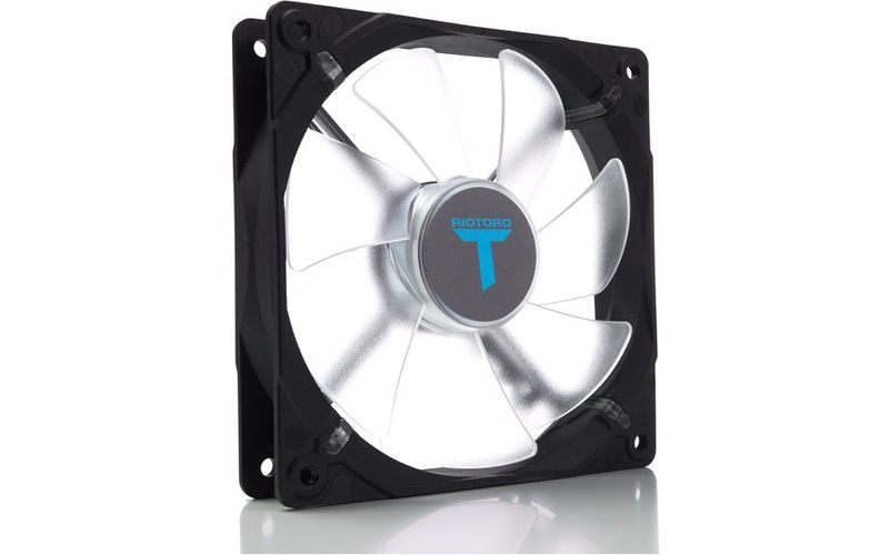 RIOTORO LED FAN 120mm High Airflow 1500 RPM Performance Edition - 120 mm - 47 CFM - 26.5 dB(A) Noise - 3-pin - Blue LED