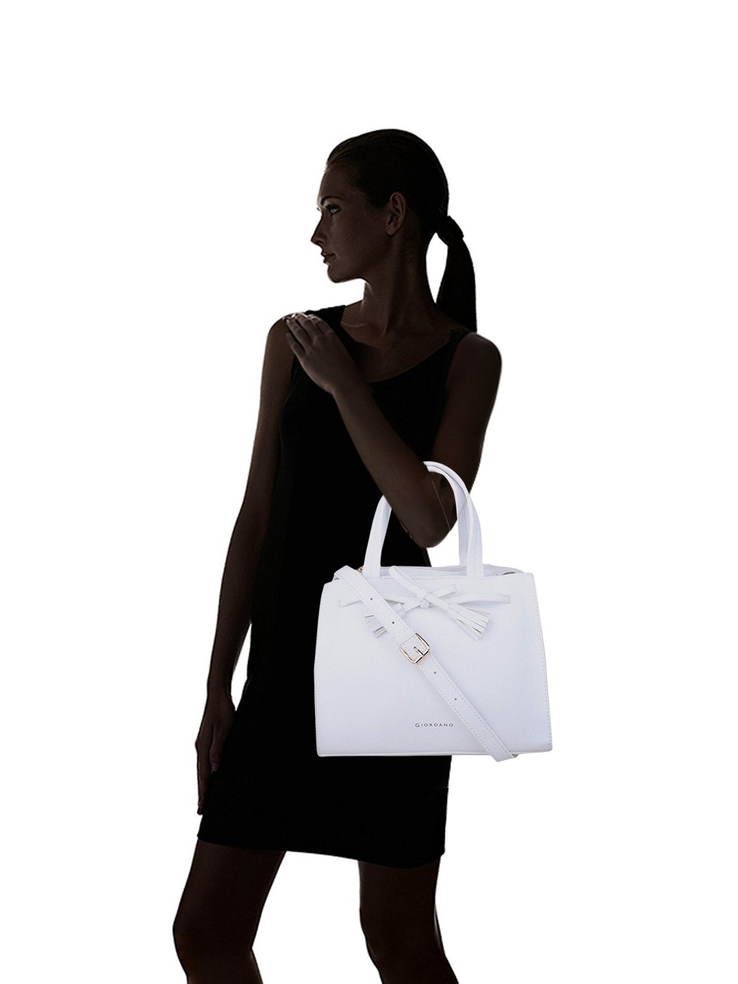 Giordano White Solid Handbag