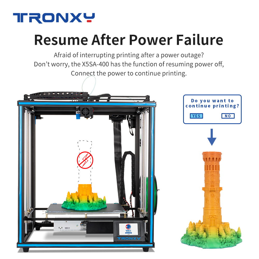 Tronxy X5SA-400 Large Size 400X400X400mm 3d Printer Cheapest Large Size Printer
