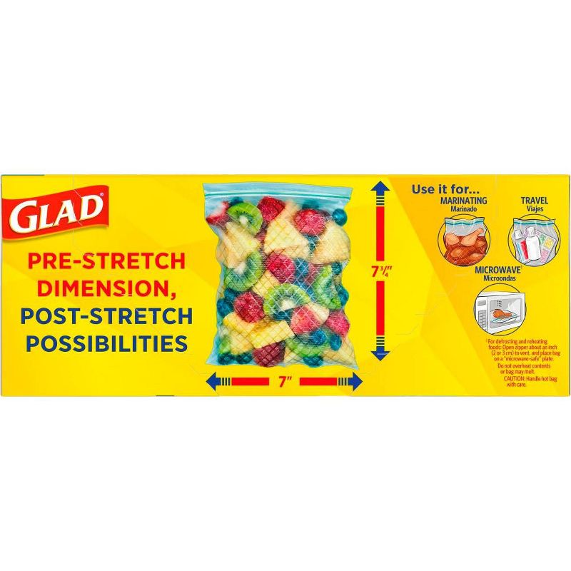 Glad Flex'N Seal + Freezer Storage Plastic Bags - 1 Quart 35ct