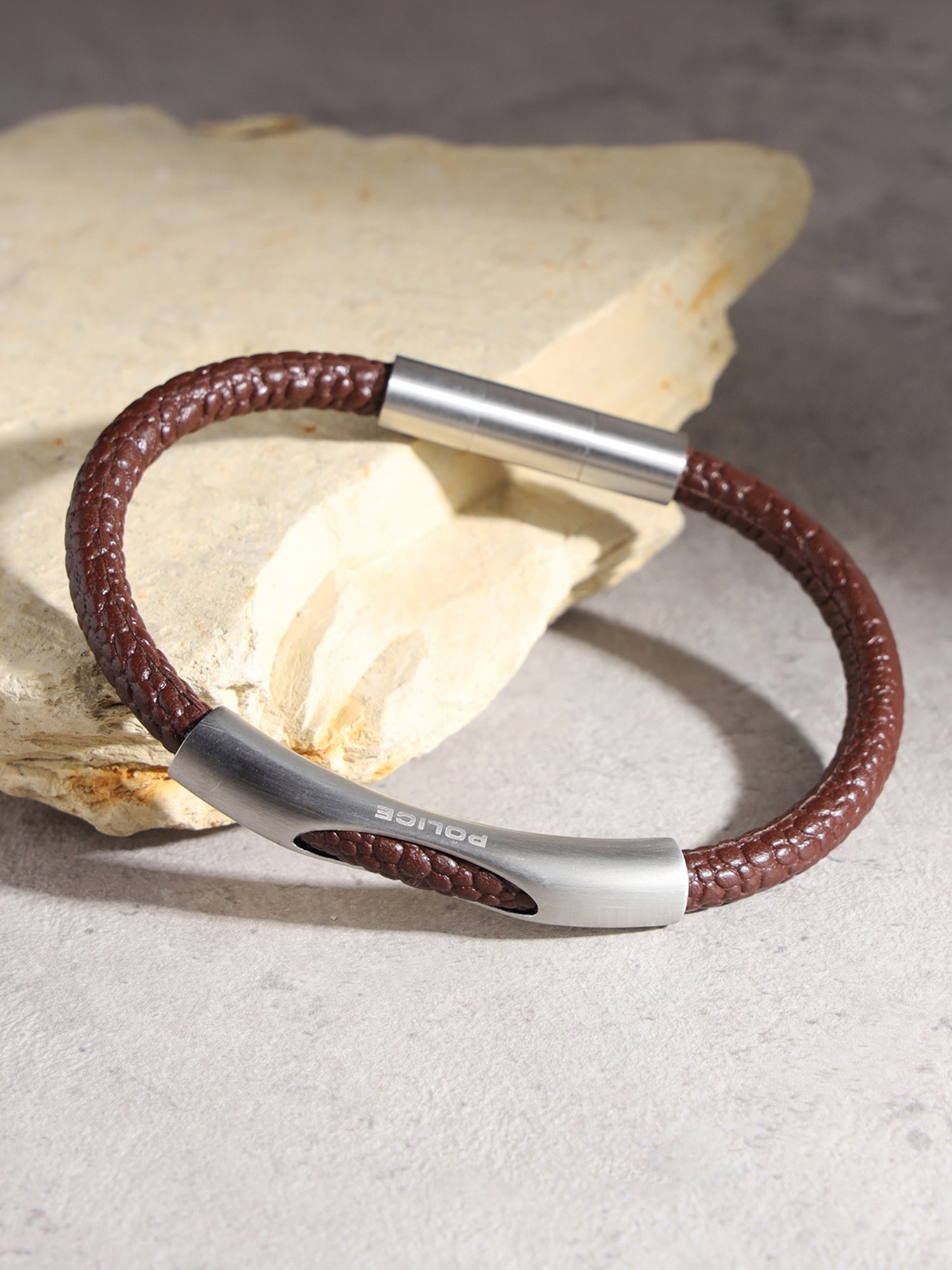 Police Jersey Brown Bracelet for Men