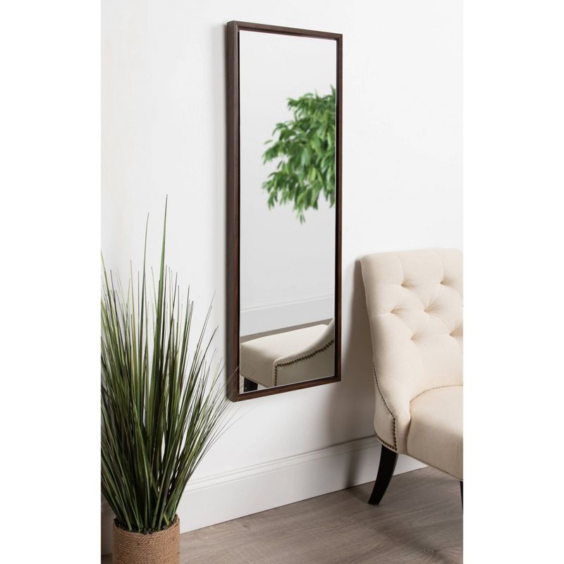 16" x 48" Evans Framed Wall Panel Mirror Walnut Brown - Kate and Laurel