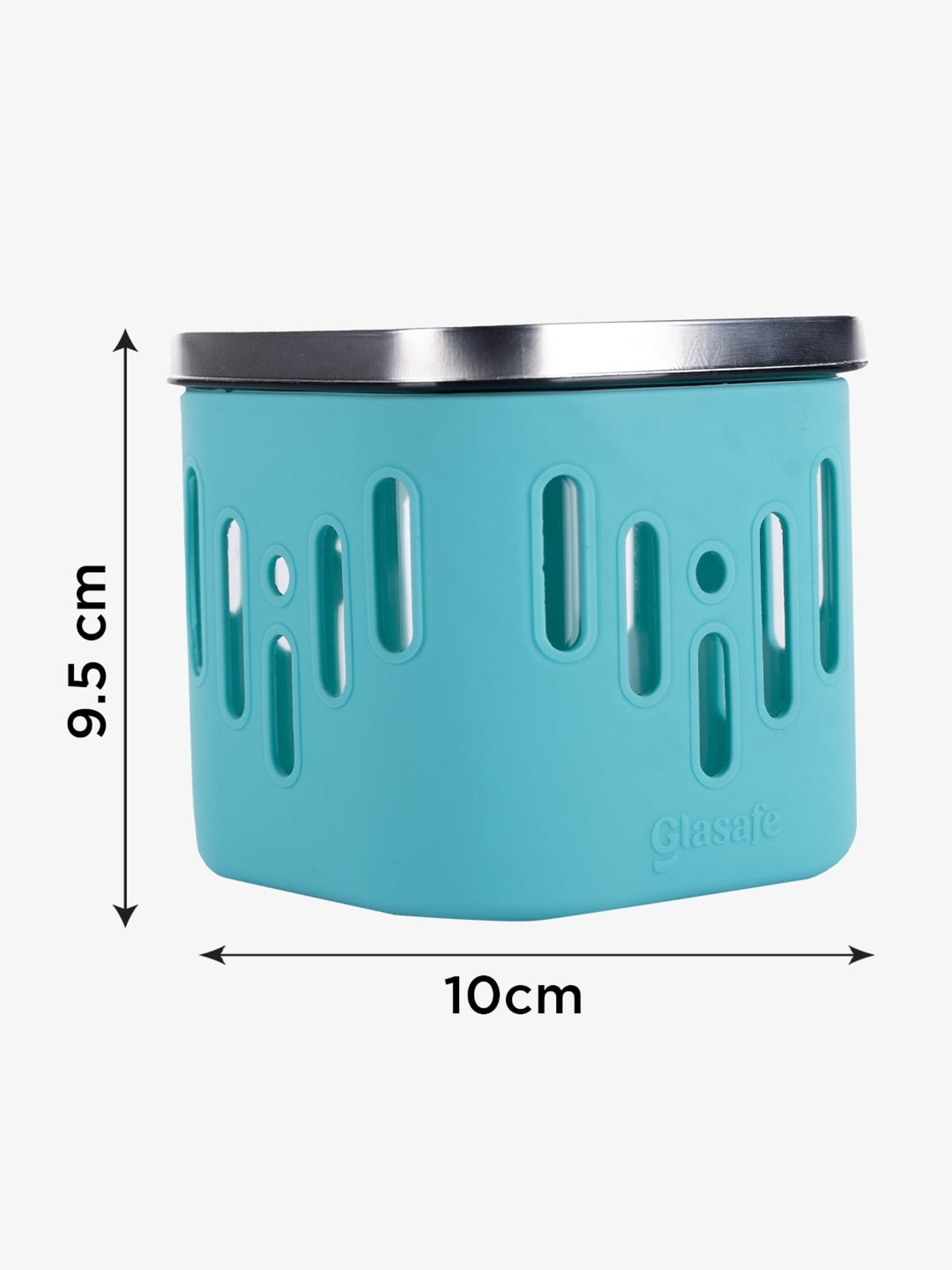 Glasafe 'O' Grip Mellow Green Borosilicate Containers - Set of 2 (600ml)