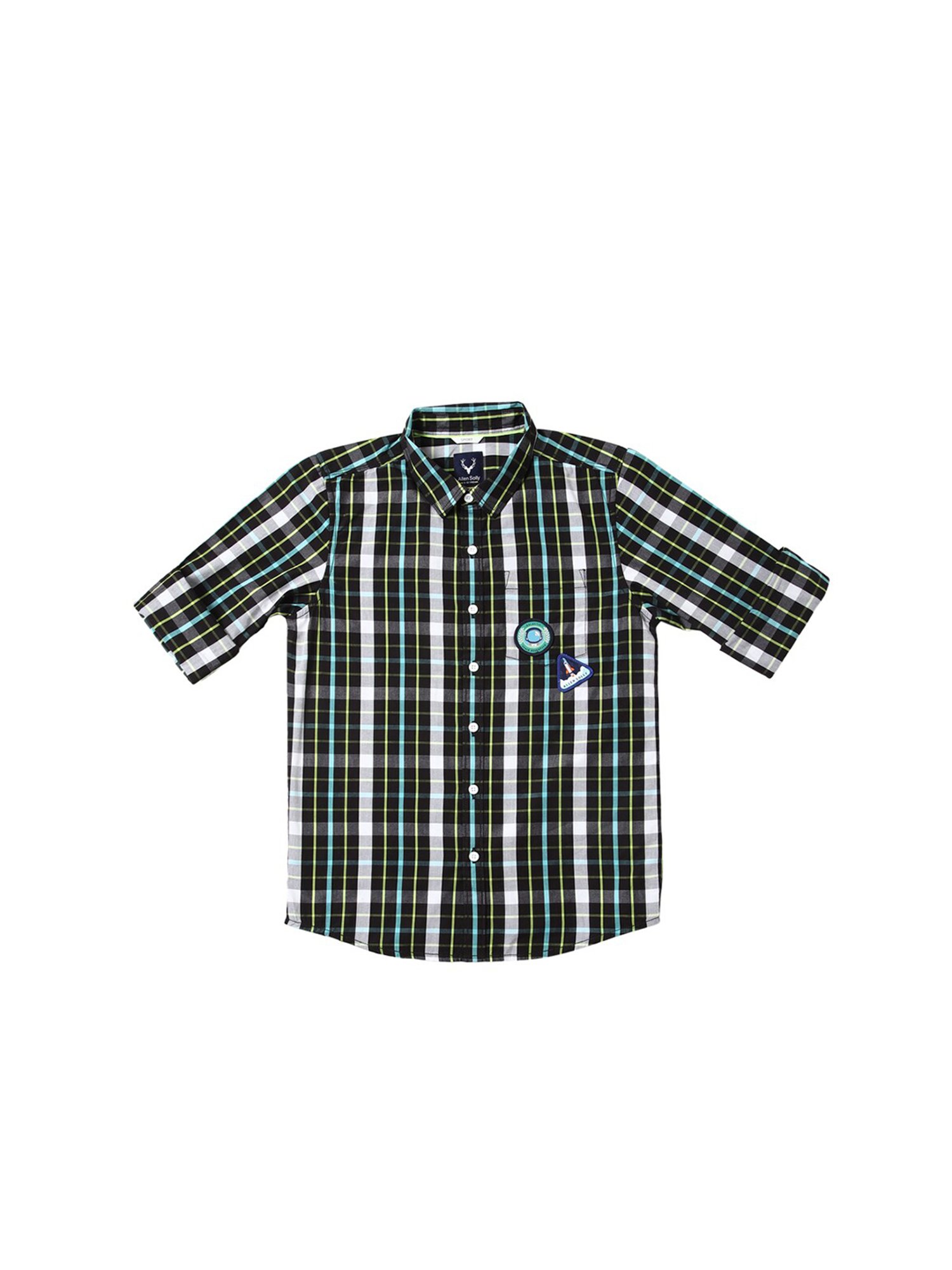 Allen Solly Junior Black Checks Full Sleeves Shirt