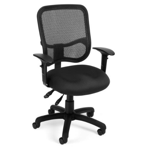 OFM Core Collection Comfort Series Ergonomic Mesh Swivel Task Chair with Arms, Mid Back, in Black (130-AA3-A05)