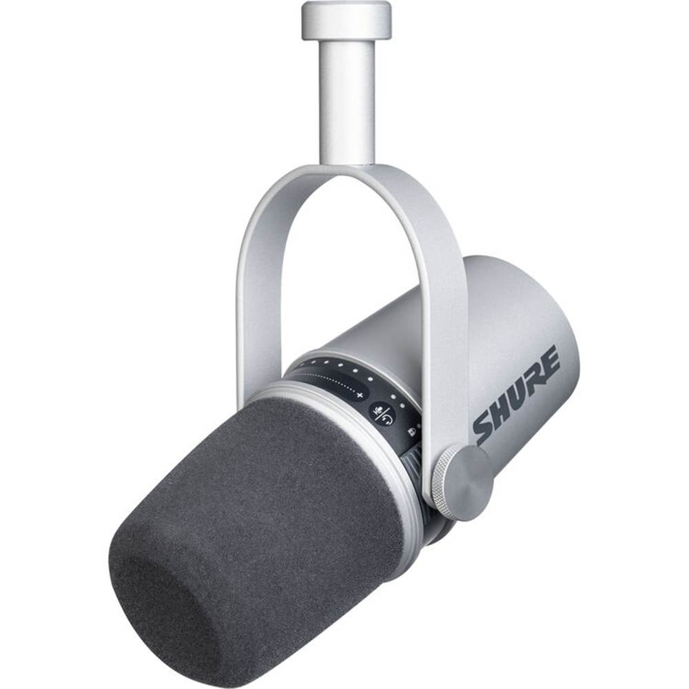 Shure MV7-K Podcast Microphone. Silver