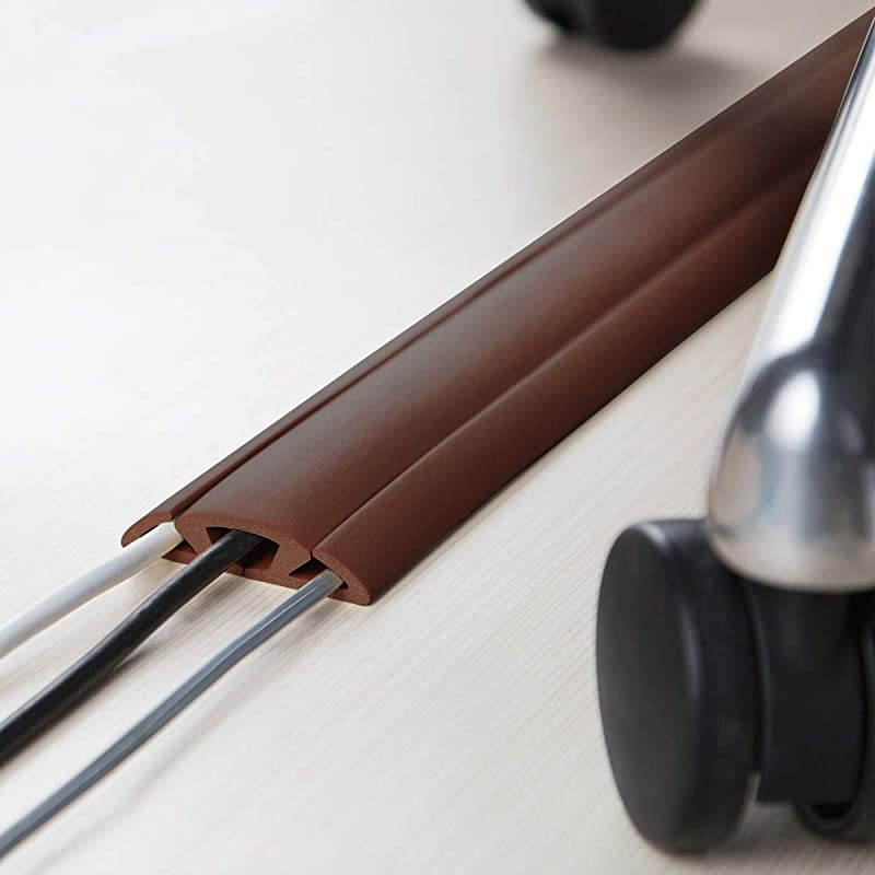 3Channel Cord Protector amp Concealer for Floor 15 FT Brown