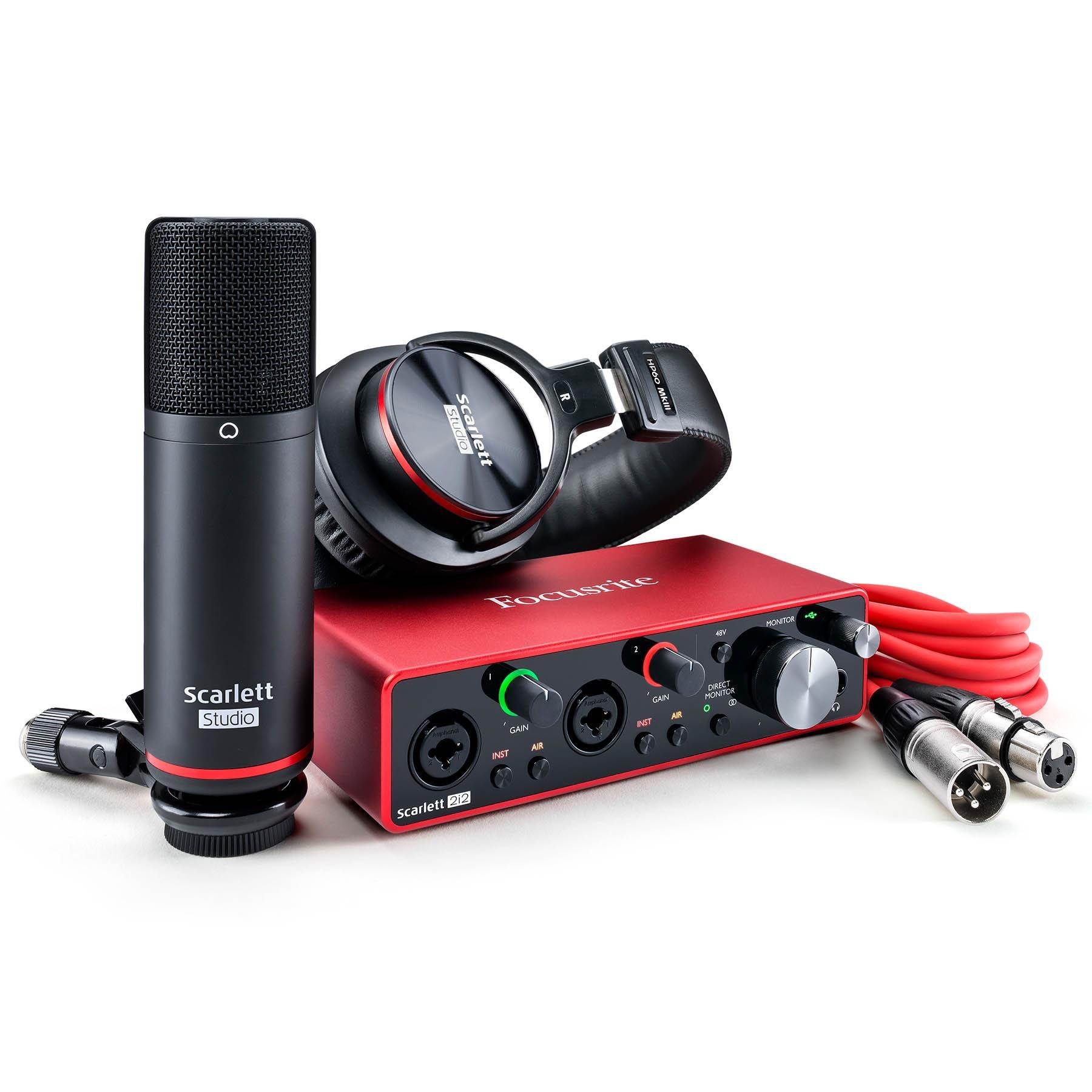 Focusrite Scarlett 2i2 Studio 3rd Gen Recording Package Bundle with Pop Filter