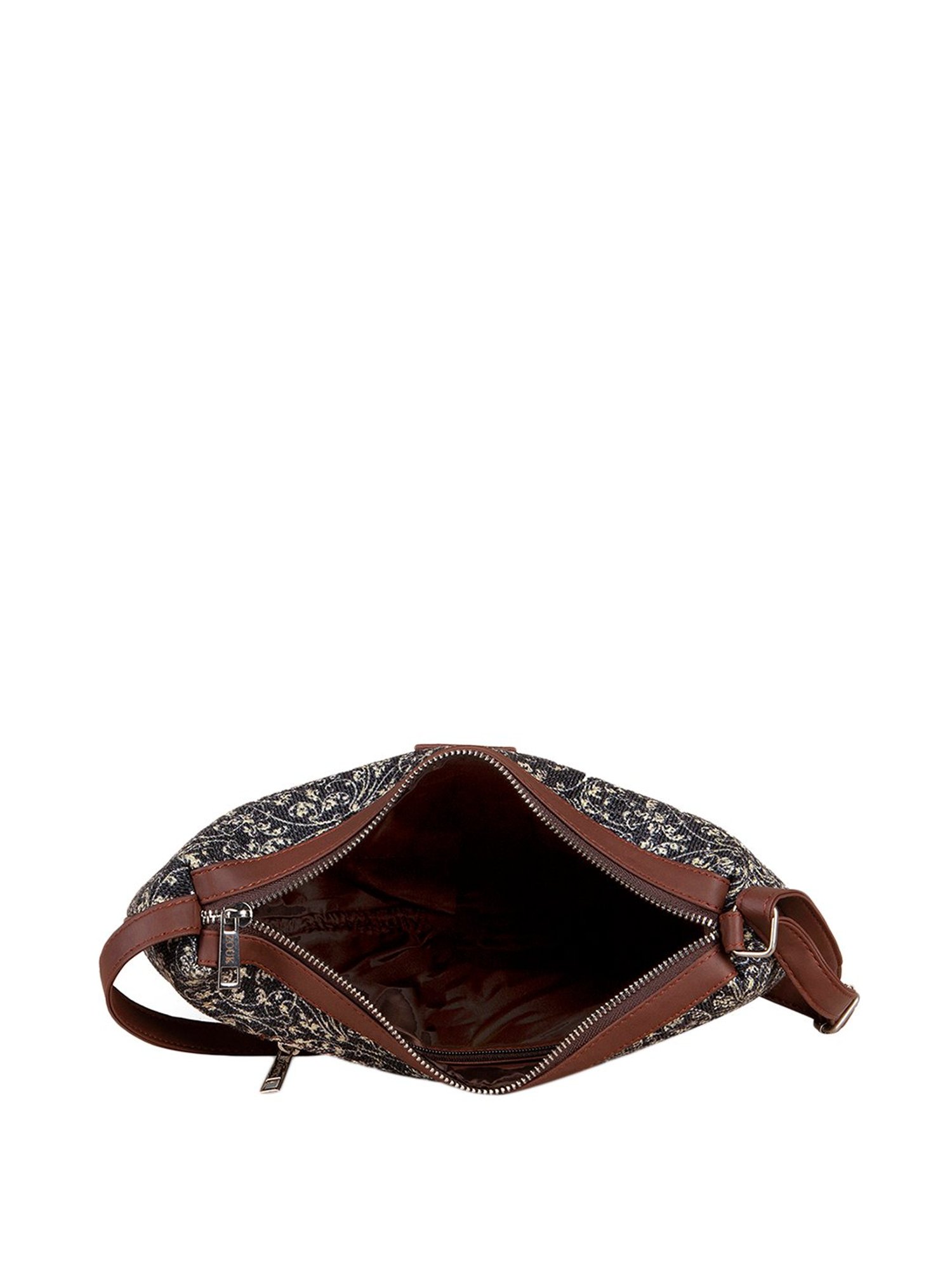 ZOUK Black Printed Medium Sling Handbag