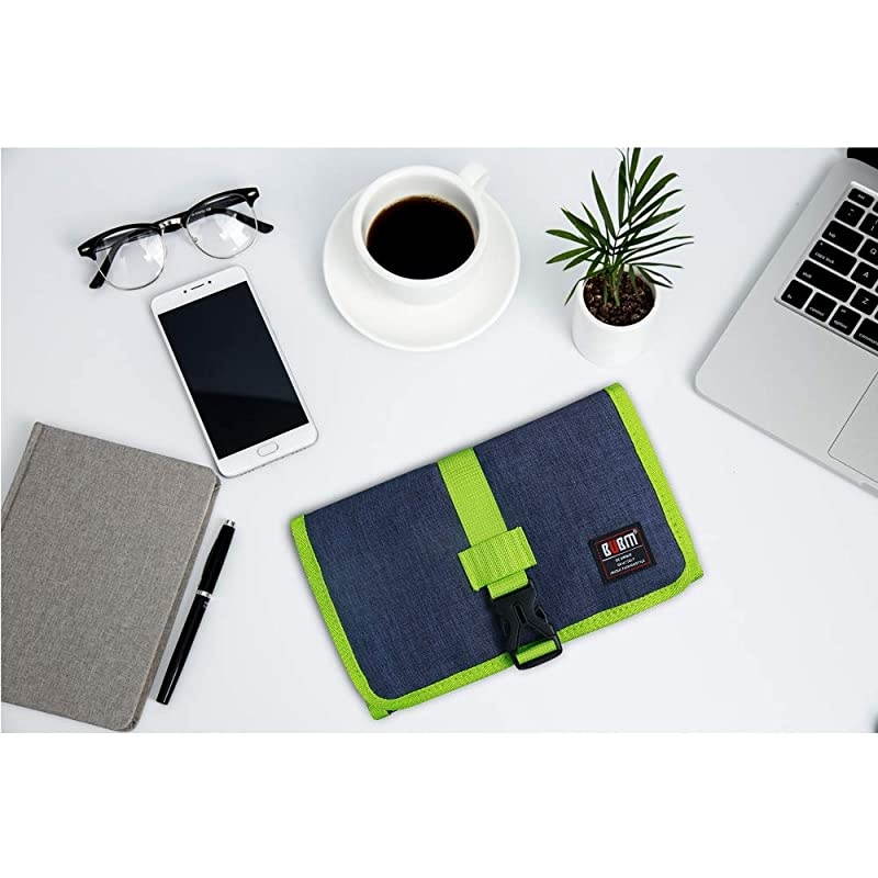 Electronic Organizer  Travel Cable BagUSB Drive Shuttle CaseElectronics Accessory Organizer for Home OfficeBlue