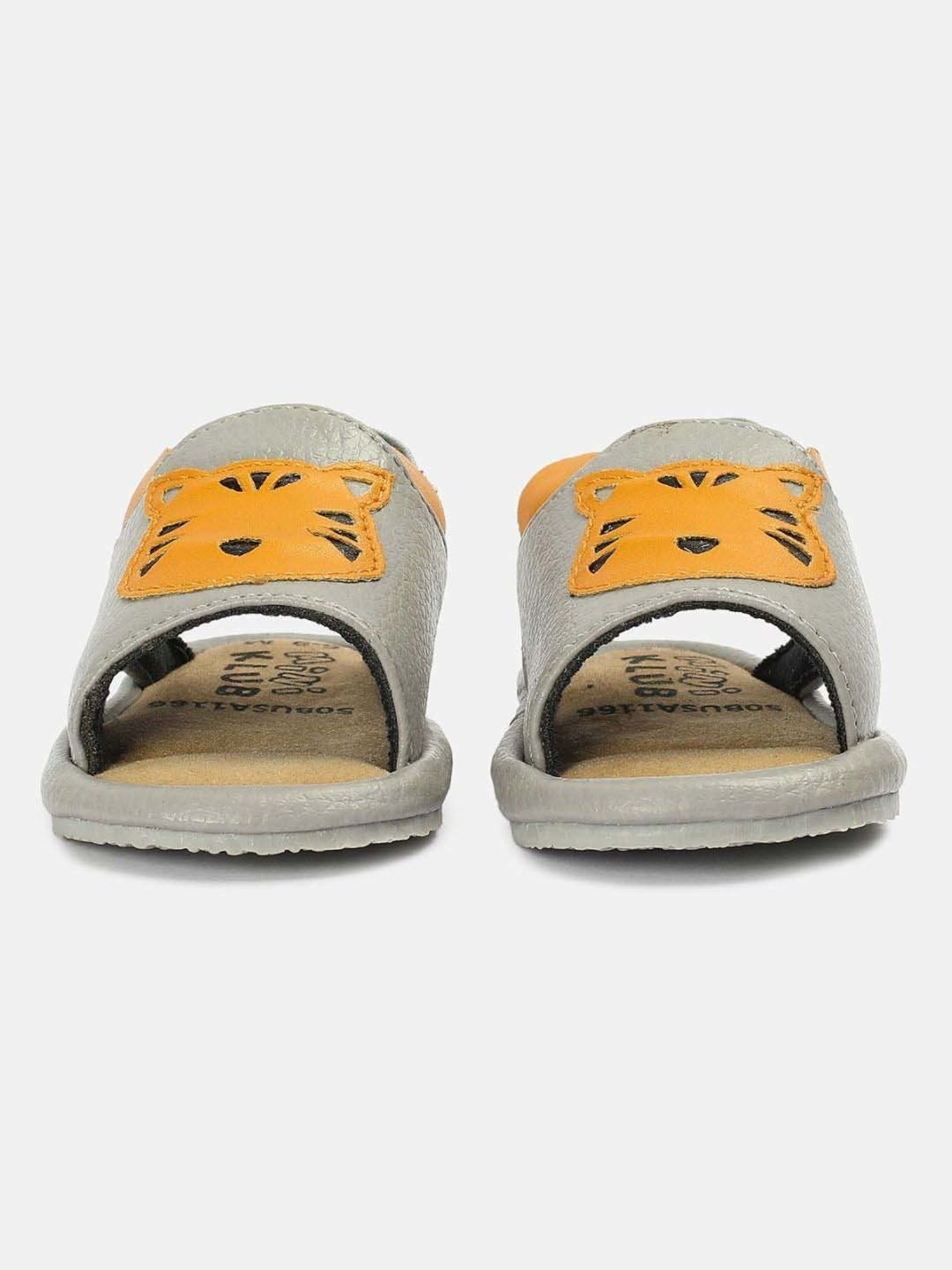 MINIKLUB Boys Grey & Yellow Casual Wear Flip Flop