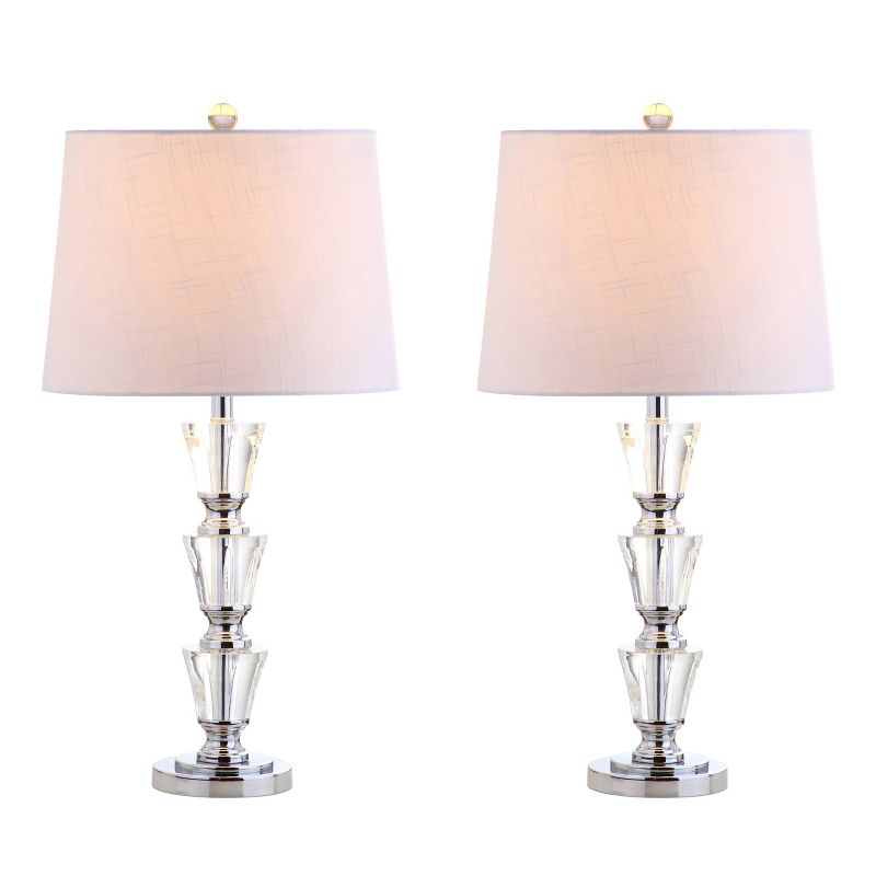 27" (Set of 2) Layla Crystal Table Lamp (Includes LED Light Bulb) Clear - JONATHAN Y
