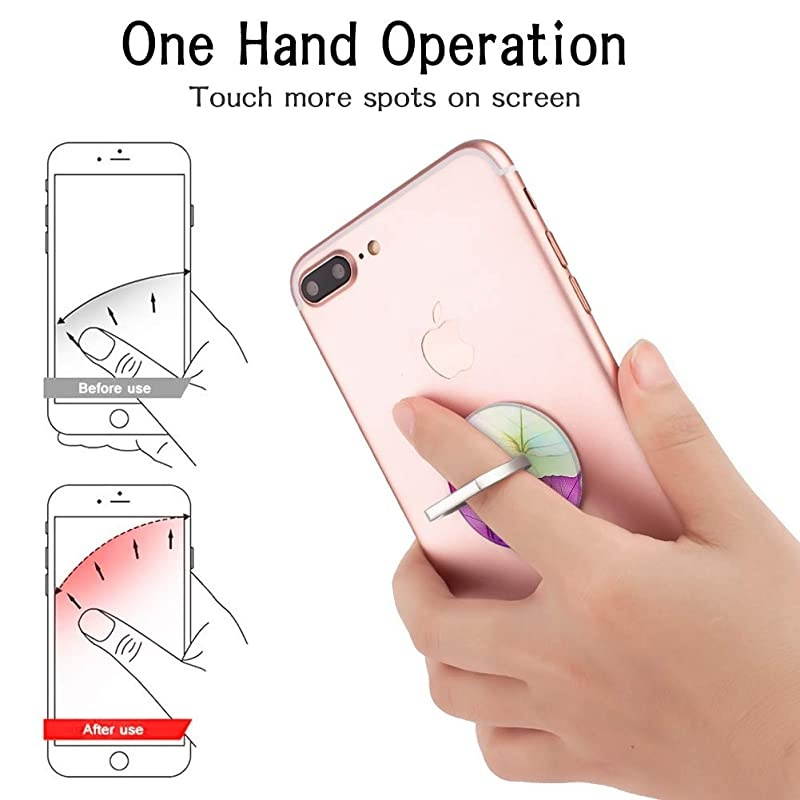 Phone Ring Holder 360 Rotation Finger Stand Grip Kickstand for Smartphones and Tablets (Clear Water)