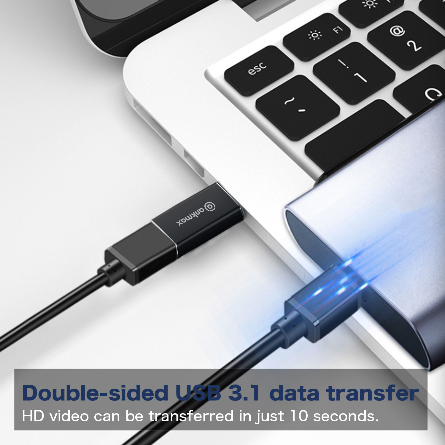 USB C to USB A Adapter - Ankmax UA312C USB C to USB A Connector, USB C 3.1Adapter Support 5Gbps Data Sync & Fast Charging - Compatible with Laptops, PC, Chargers, Power Banks and More Devices