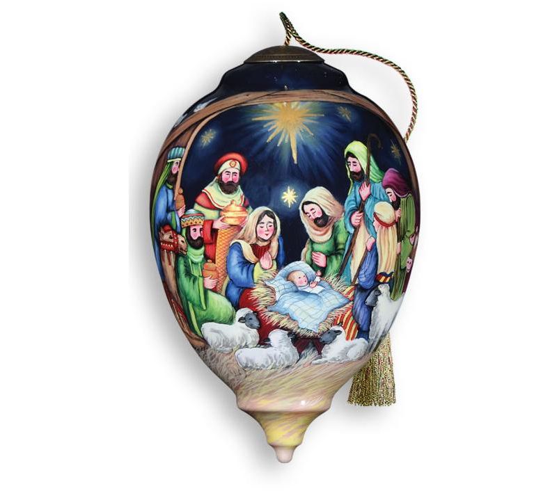 NeQwa Ne'Qwa "Blessed Nativity" Hand-Painted Limited Edition Christmas Ornament #773
