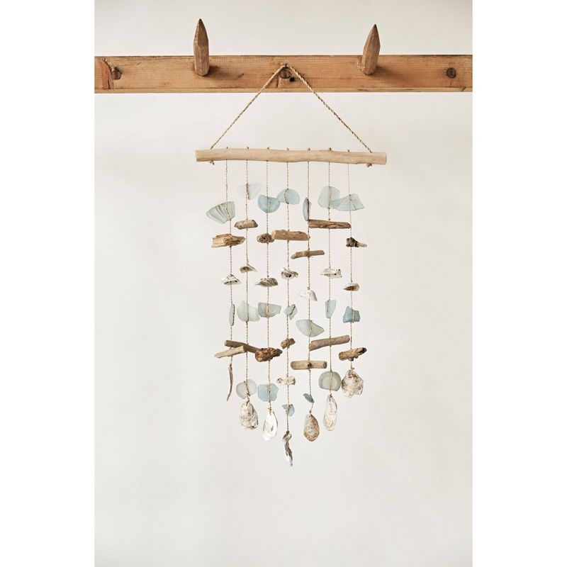 Driftwood, Sea Glass, Shell Hanging Wind Chime - 3R Studios