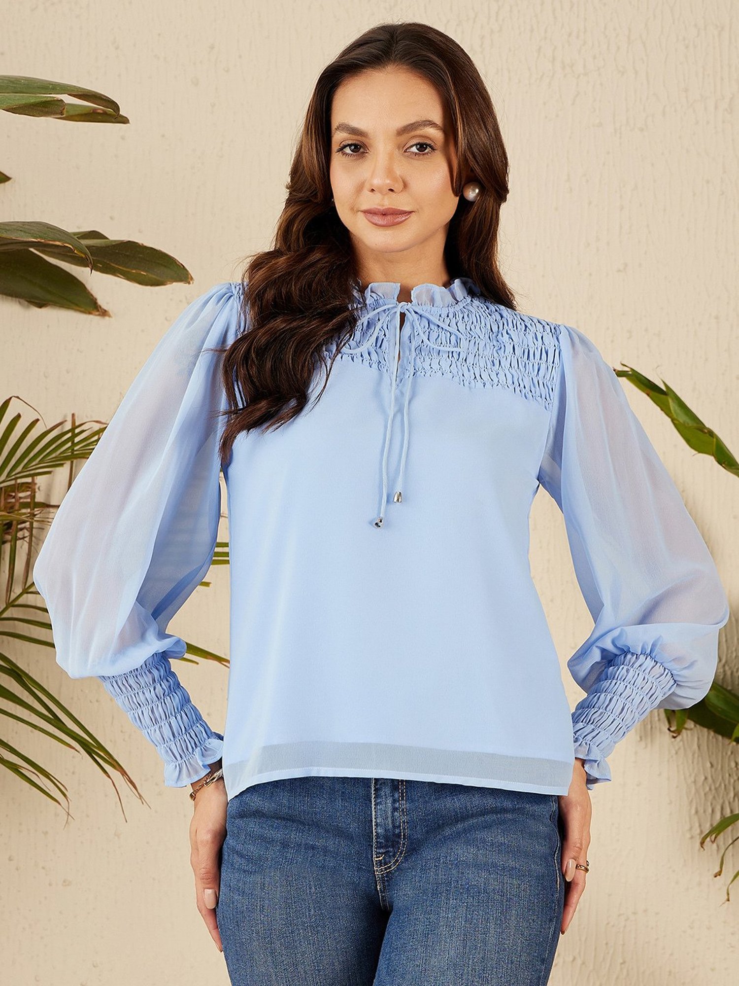 Rare Sky Blue Regular Fit Top