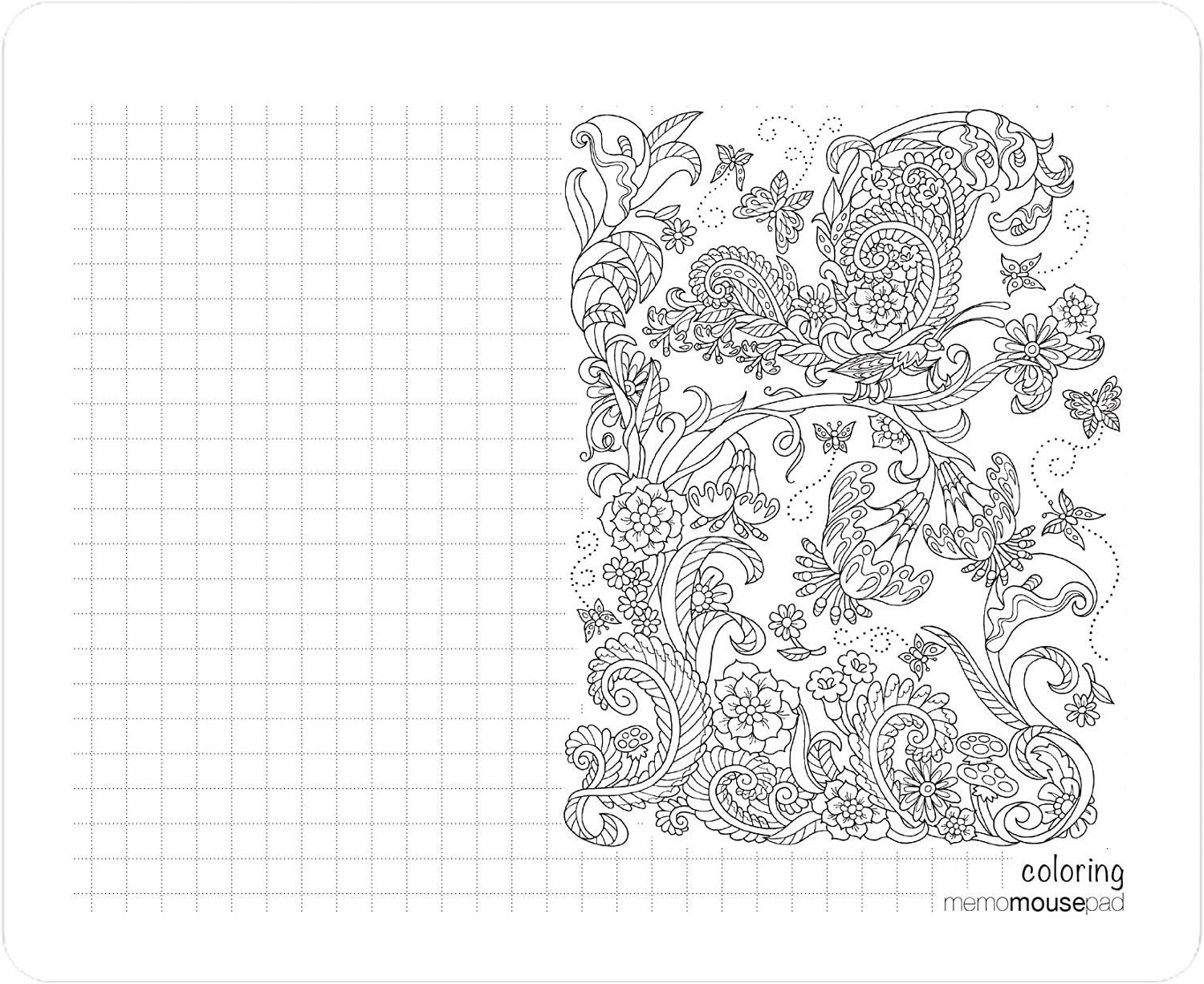Action Coloring Mousepad &bull; Garden Paths &bull; Pages for Notes and Coloring with Illustrations by Kathryn Marlin