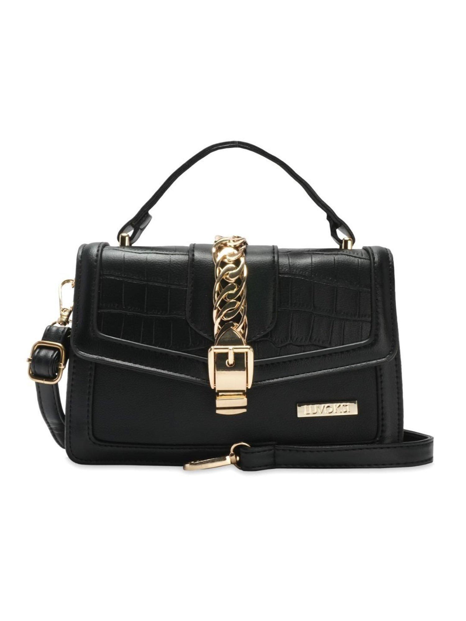 Luvoksi Black Solid Medium Cross Body Bag