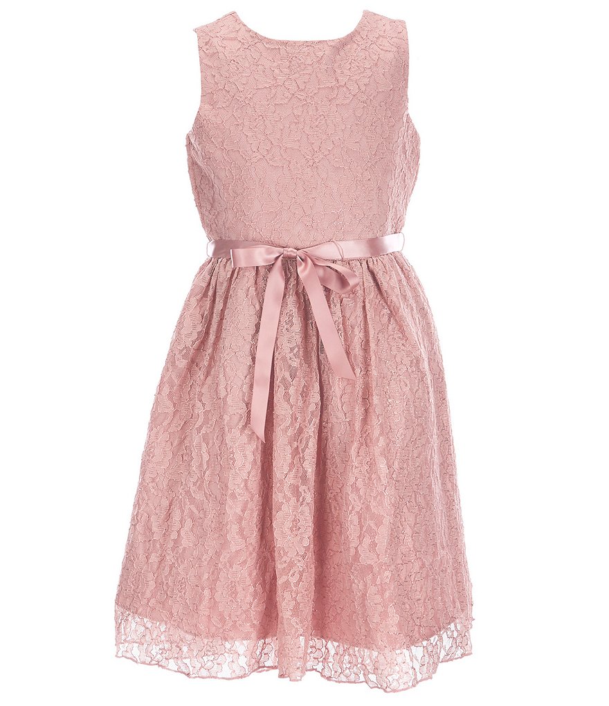 Blush by Us Angels Big Girls 7-16 Foiled Corded Lace Hi-Low Dress