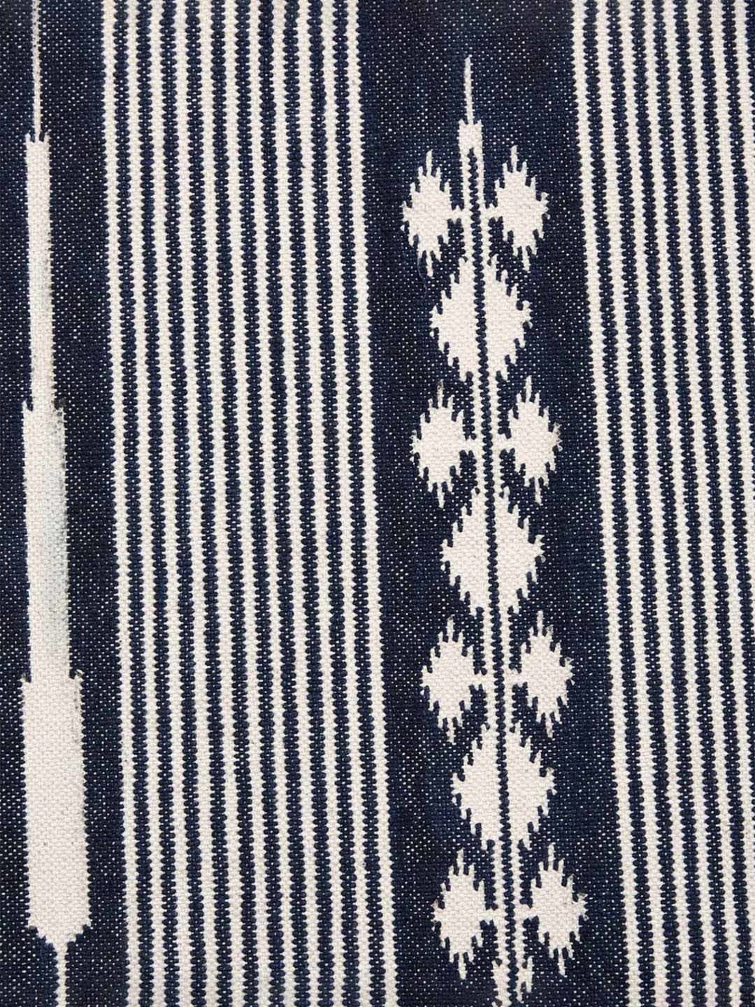 Fabindia Home Saksham Woven White & Blue Cotton Dhurrie