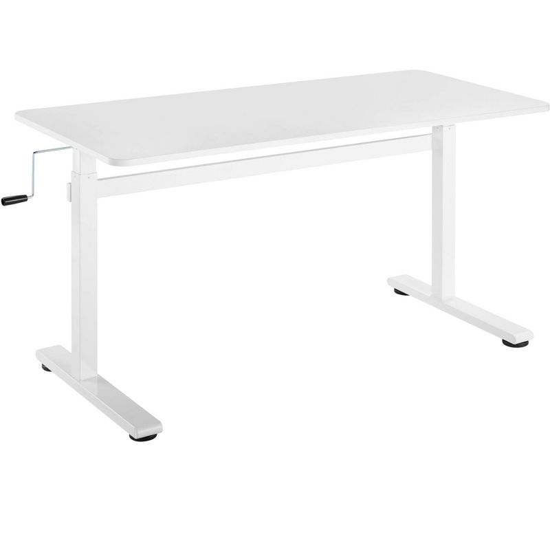 Tranzendesk Standing Desk - 55" Manual Height Adjustable Workstation - White - Stand Steady