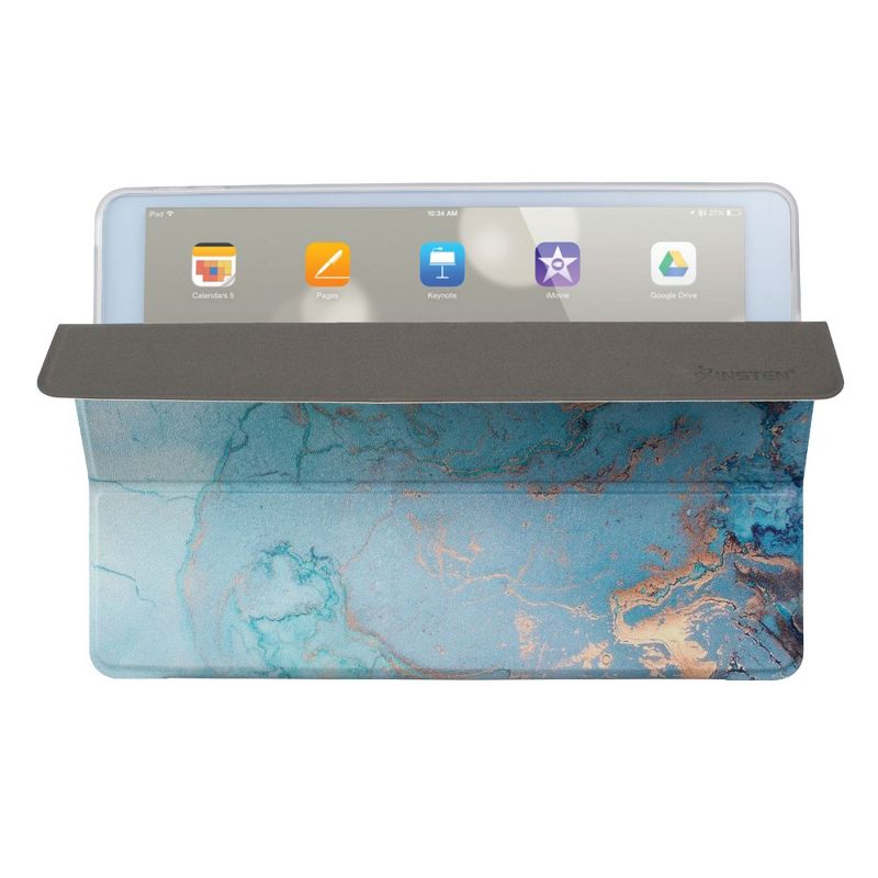 Insten - Marble Tablet Case For iPad 8th Gen 10.2" 2020, Multifold Stand, Magnetic Cover Auto Sleep/Wake, Shock Resistant, Blue