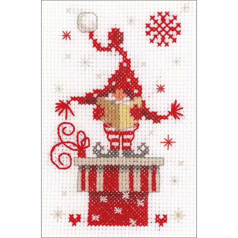 Vervaco Greeting Card Counted Cross Stitch Kit 4.25"X6" 3/Pk-Christmas Gnomes (14 Count)