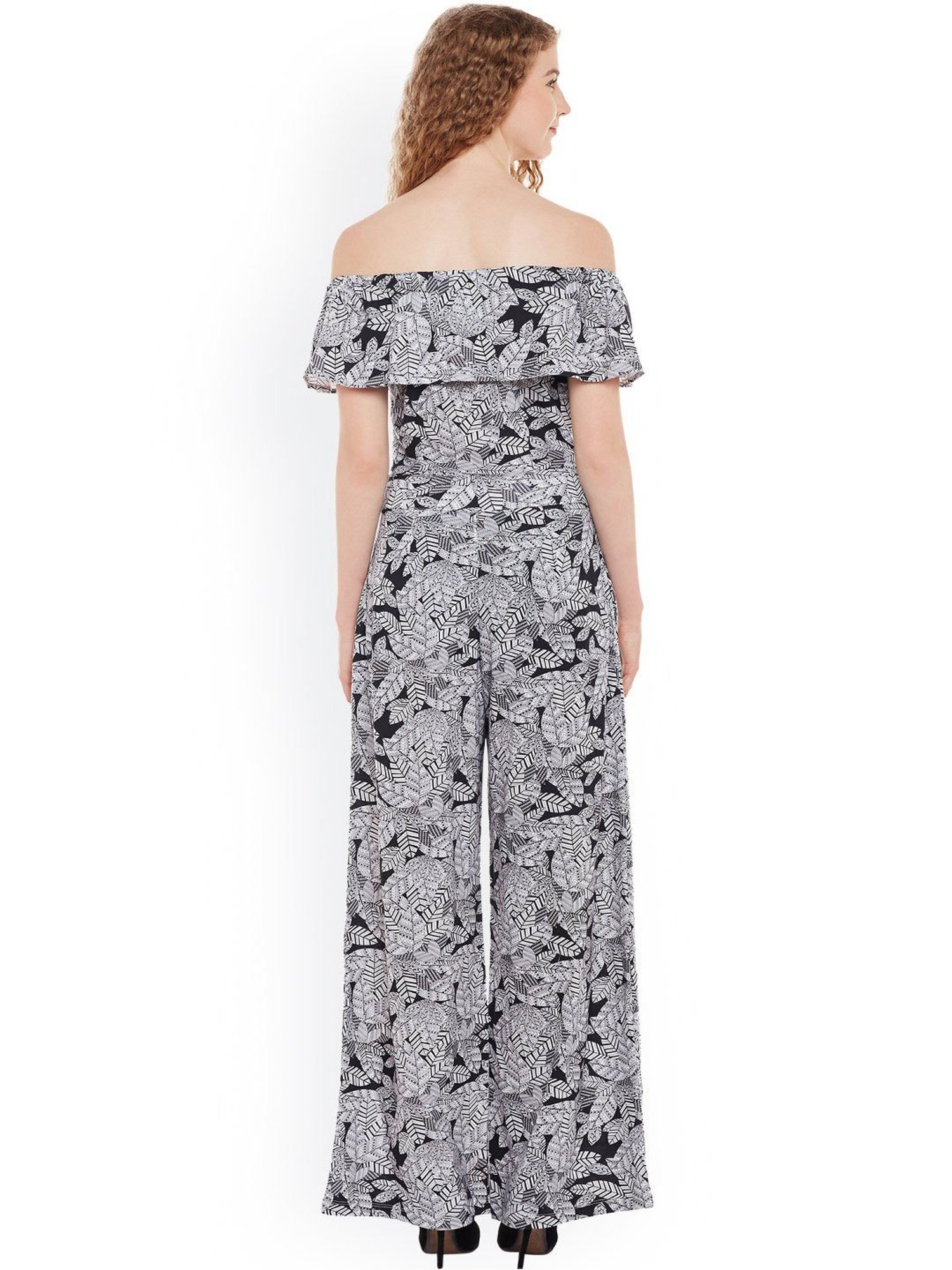 Belle Fille Black & White Printed Jumpsuit