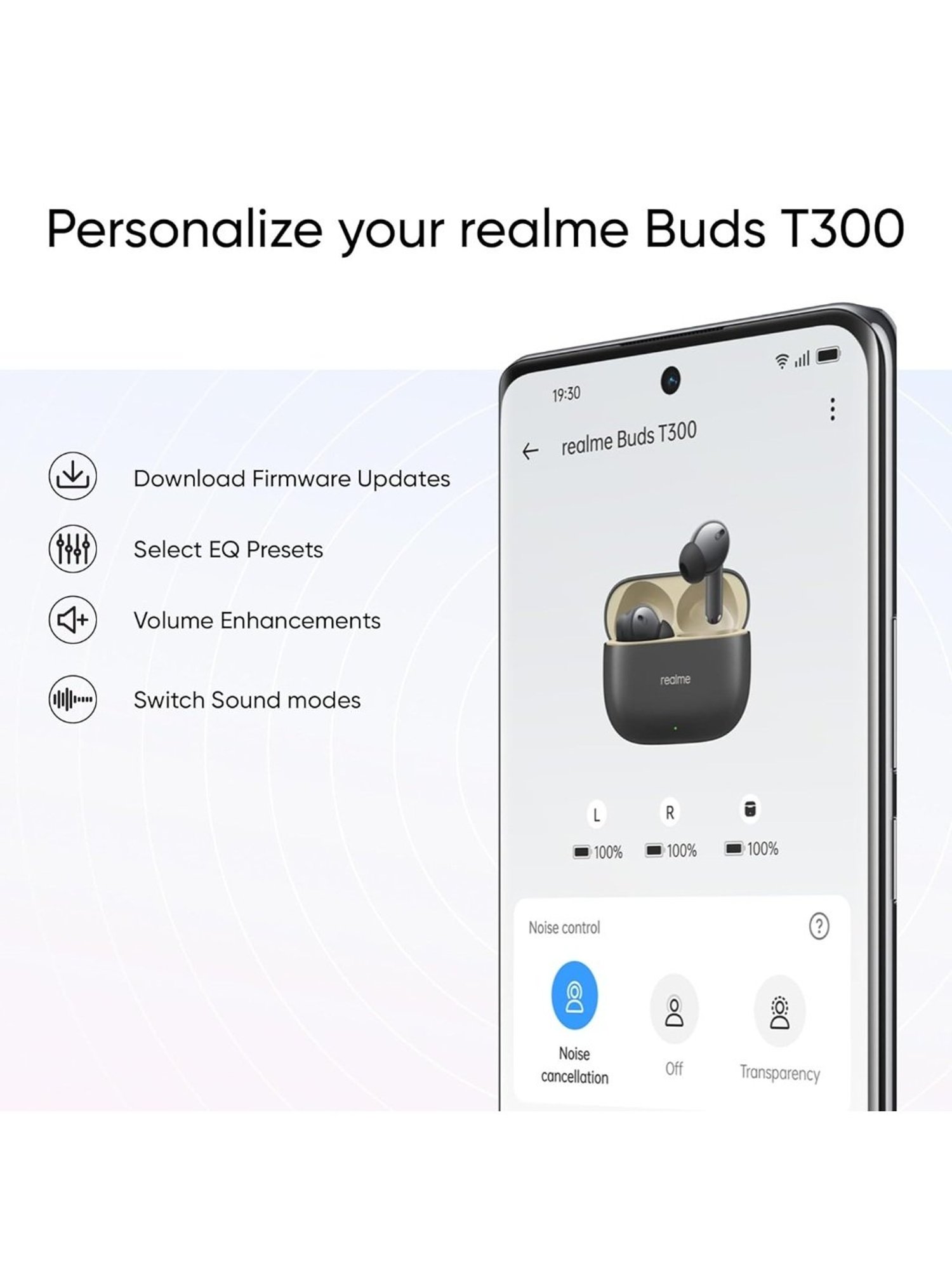 realme Buds T300 in-Ear BT Earbuds with 30dB ANC & Upto 40H Battery (Youth White, Truly Wireless)