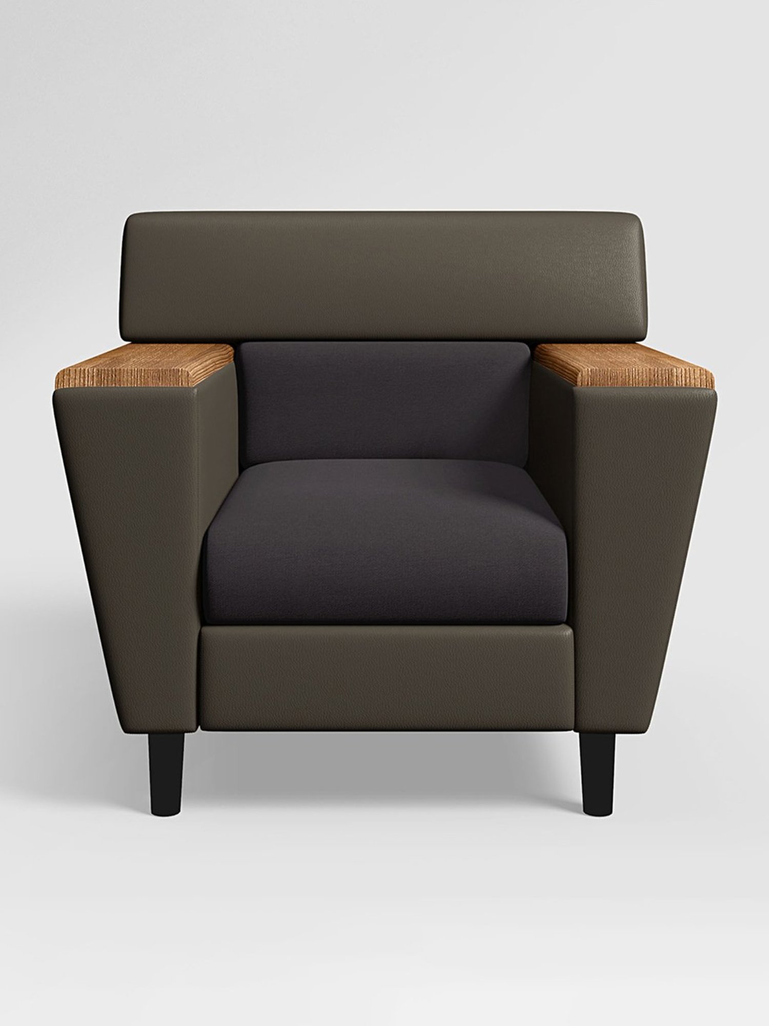 Durian Berry Black Premium Leatherette 2 Seater Sofa