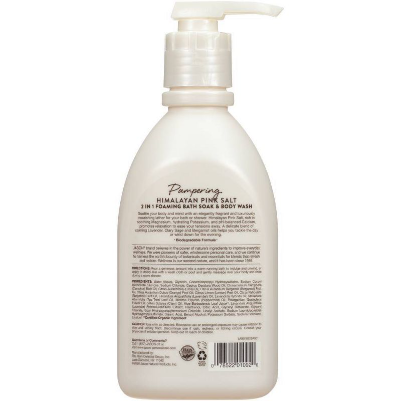 Jason 2-in-1 Foaming Bath Soak and Body Wash Himalayan Pink Salt - 30 fl oz