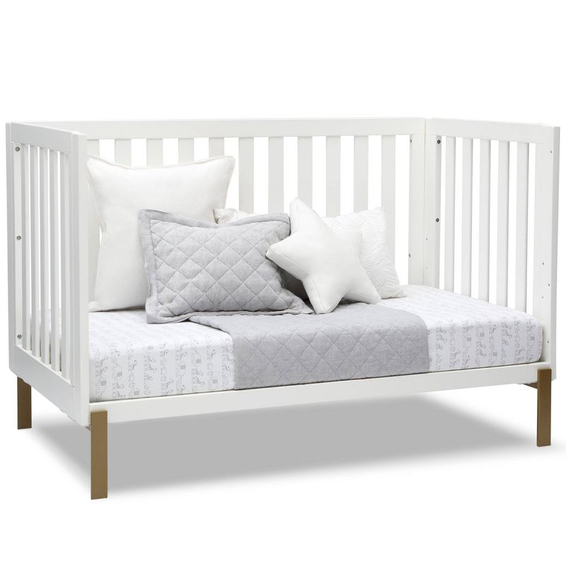 Delta Children Hendrix 4-in-1 Convertible Crib Under Crib Roll-Out Storage - White